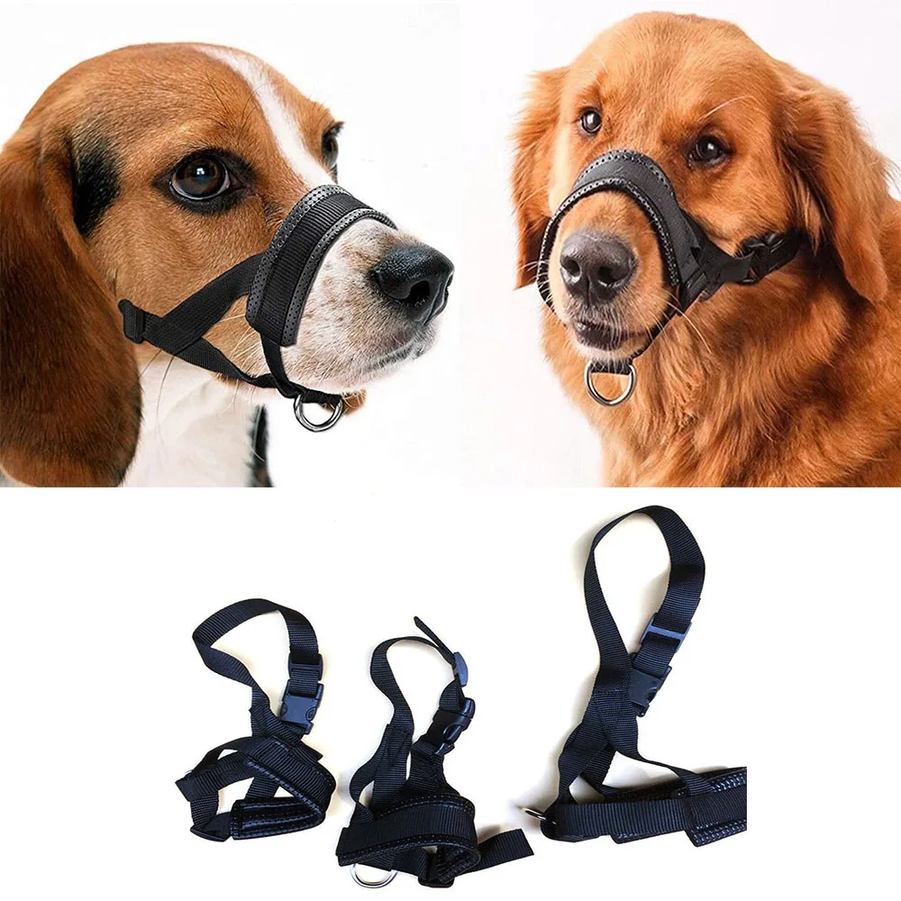 Nylon Adjustable Dog Muzzle Breathable Pet Mask Comfortable Chihuahua Accessories Soft Anti-Biting And Barking Dog Supplies dog muzzle