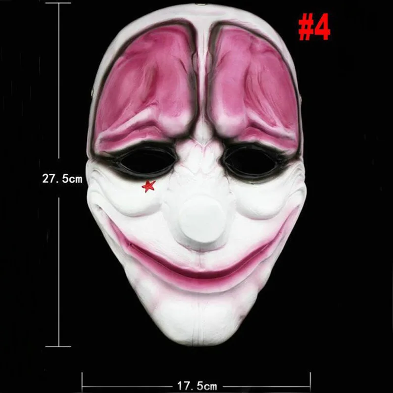 Payday 2 Resin Mask Heist Dallas/Wolf/Chains/Hoxton Cosplay Halloween Collection Horror Clown Masquerade Carnaval Costume Props 3d printed mask face mask 3d face masks masquerade mask halloween mask party masks horror mask