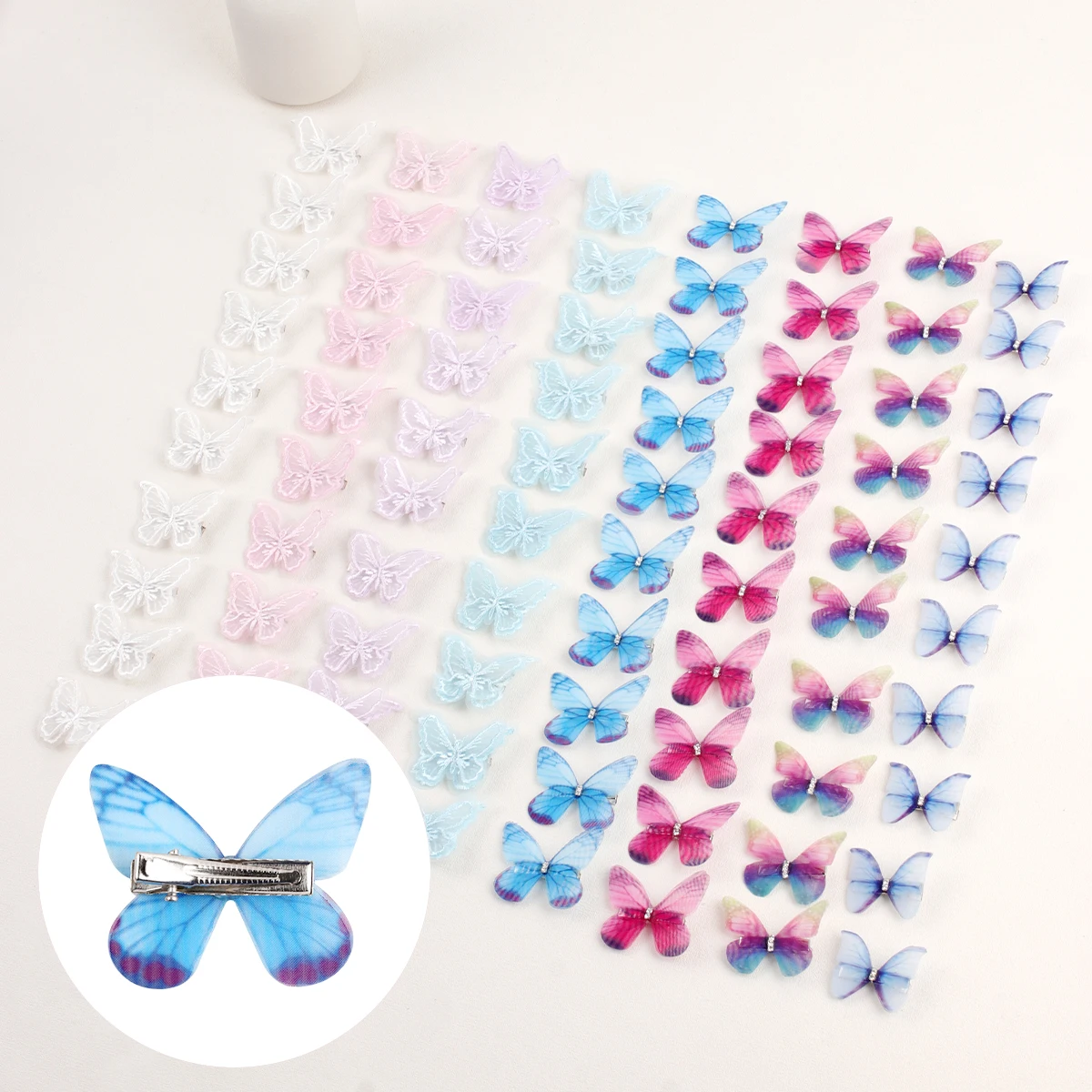 10Pcs Cute Butterfly Hair Clips For Children Kids Hairpins Rhinestons Party Decoration Girls Hairgrips Hair Accessories Headwear 10pcs 20 5in tall metal trumpet vases for party decoration reception table birthday anniversary ceremony events