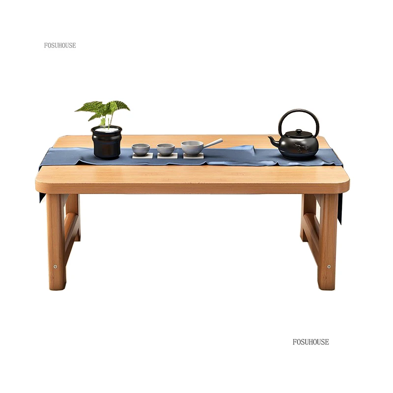 Modern Simple Foldable Coffee Tables for Living Room Creative Bamboo Small Tea Table Bedroom Furniture Bay Window Corner Table