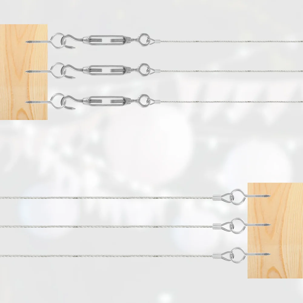 Stainless steel cable rope kits 15M/30M PVC coated rust-proof for garden wire fence tent roll
