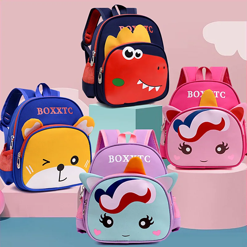 New Children Cute Unicorn Dinosaur School Bags In Kindergarten Boys Girls 1-6 Years Old Lovely Baby Backpacks Kids Anti Loss Bag