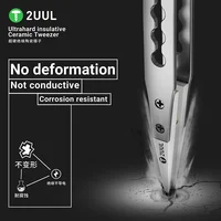2UUL TW31 Ultrahard Insulative Ceramic Tweezer Anti-Static No Deformation Not Conductive Mobile Phone CPU IC PCB Repair Tweezers 5