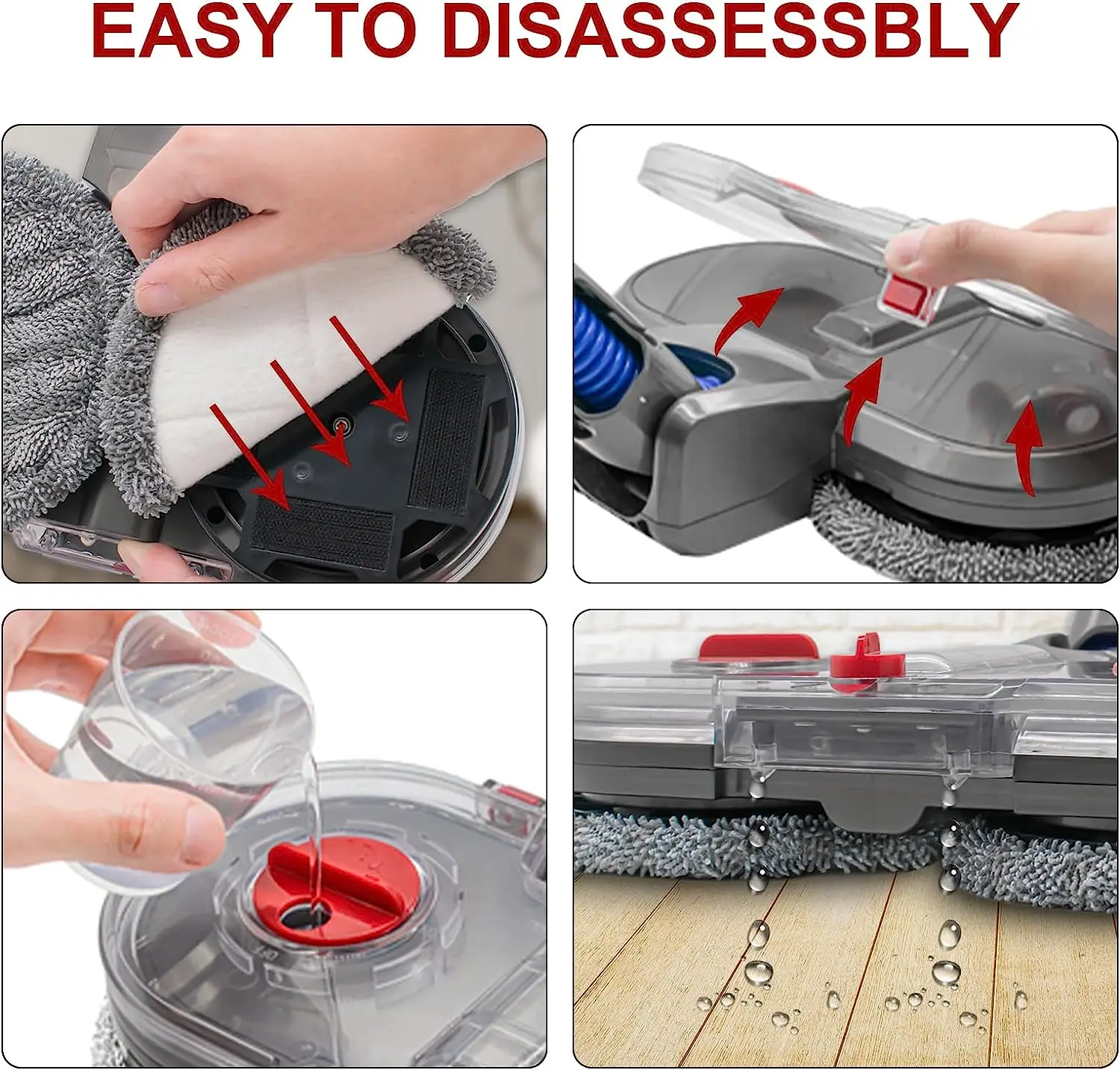 Description Picture 3 of itemFighter Electric Mop Head Attachment For Dyson V7 V8 V10 V11 V15 Wireless Vacuum Cleaner Wet-Dry Mop Cleaning Head Floor Brush