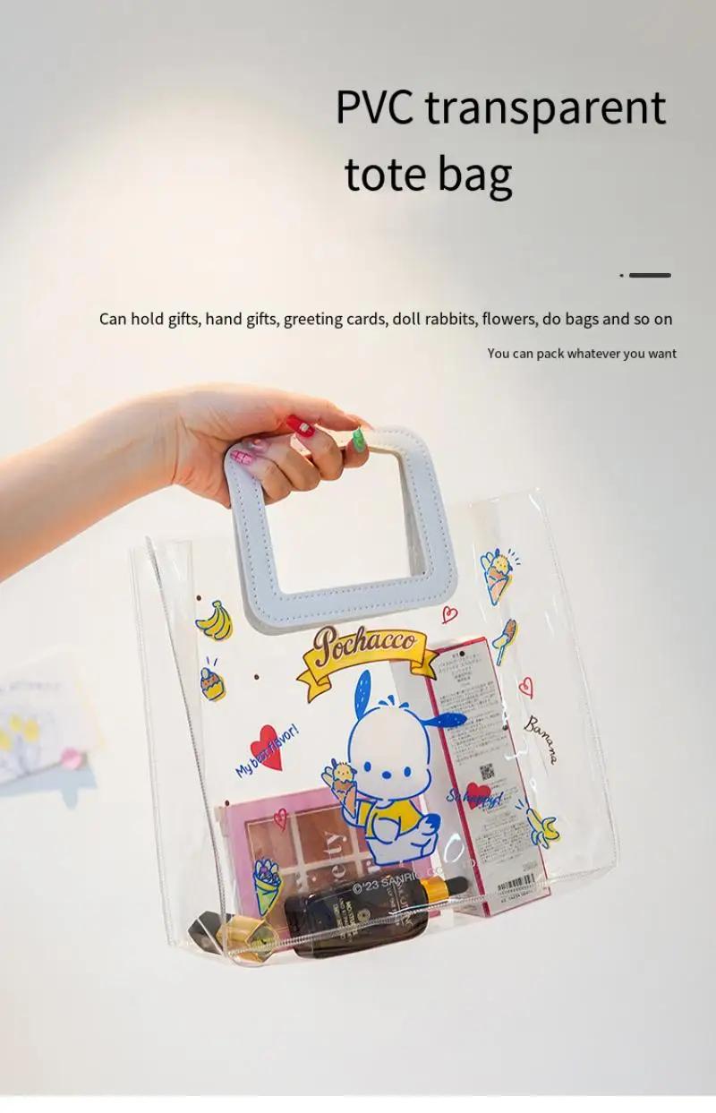 

Kawaii Sanrio Hello Kitty Kuromi My Melody Anime Cartoon Cute Portable High Capacity Makeup Bag Waterproof Beach Bag Storage Bag