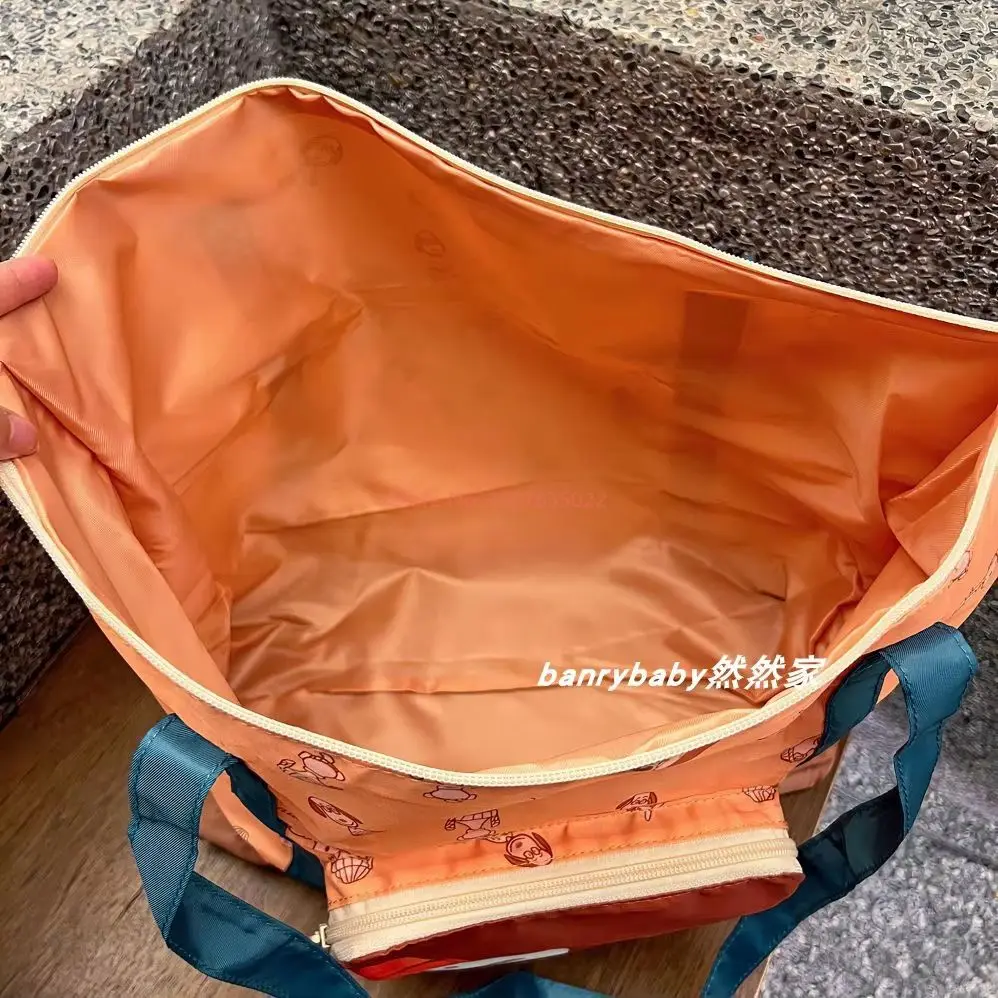 Anime Snoopy Minions Stationery Storage Bag Large Capacity Collapsible Camping Shoulder Shopping Bag Light Clothing Packaging