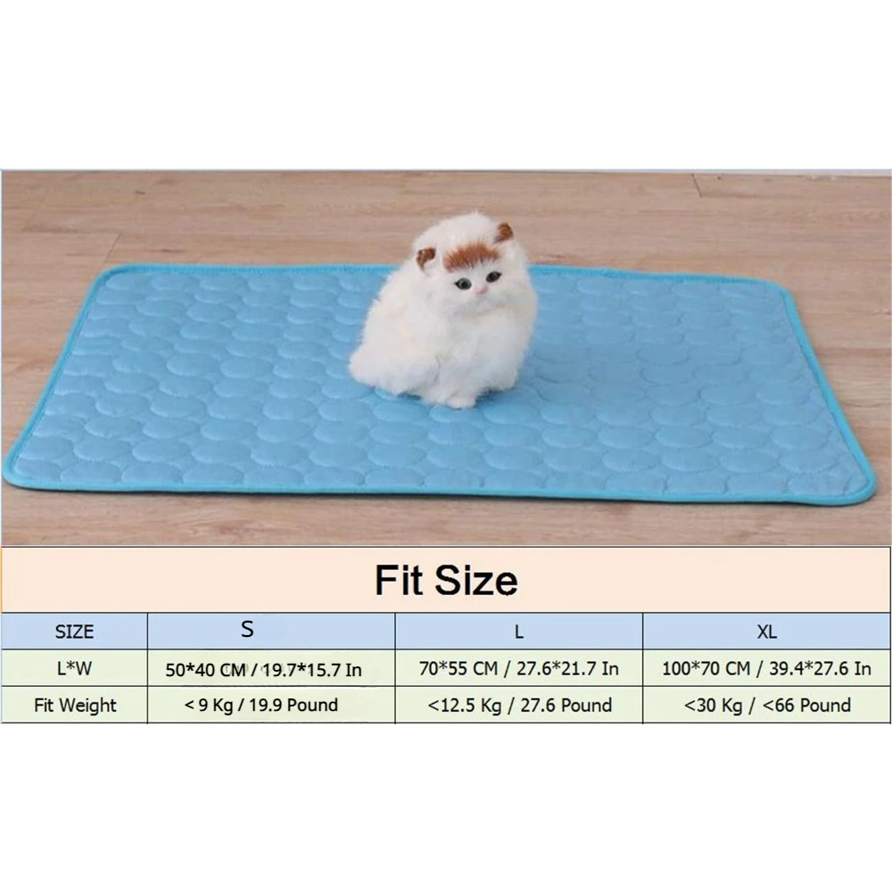 Pet Cooling Mat Pet Summer Cooling Pad Self-Cooling Ice Silk Pet Bed Dog Cat Nest Breathable Cooling Sleeping Pad