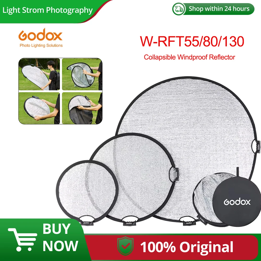 Godox W-RFT 55/80/130cm Collapsible Windproof Reflector Board Folding Photo Studio Light Diffuser Disc for Outdoor Photography