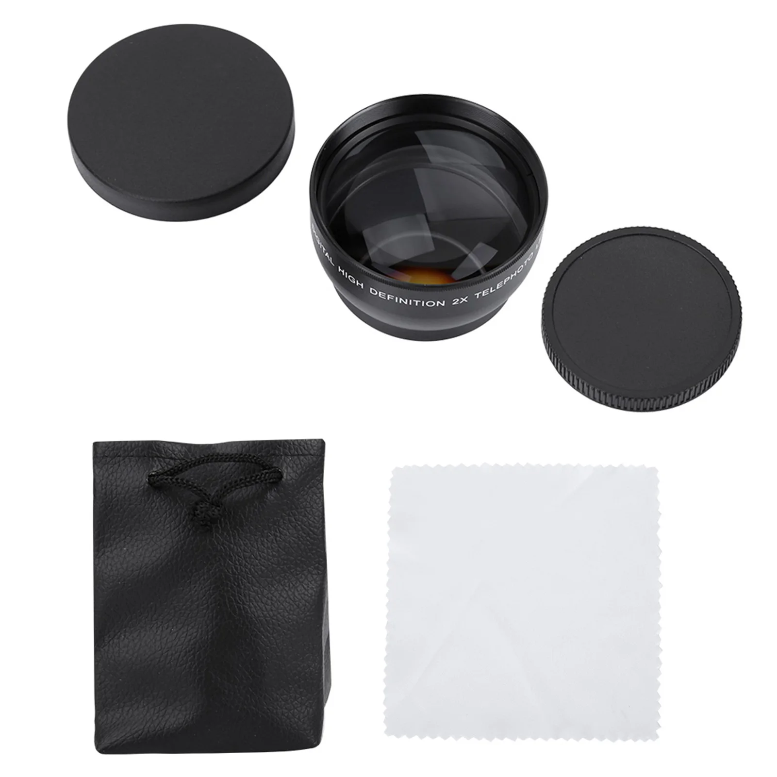Telephoto Lens 52mm 2X Magnification HD Tele Converter Telephoto Lens For 52mm Mount Camera