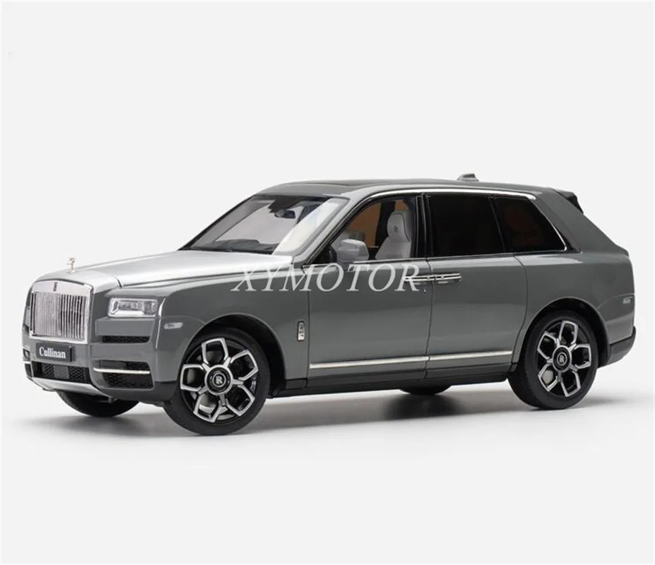 

Модель автомобиля из коллекции 1/18 для рулонов Royce RR Cullinan BB, цветение сливы, литая, серая, серебристая, крышка, игрушка, подарок, хобби, демонстрационные украшения, коллекция