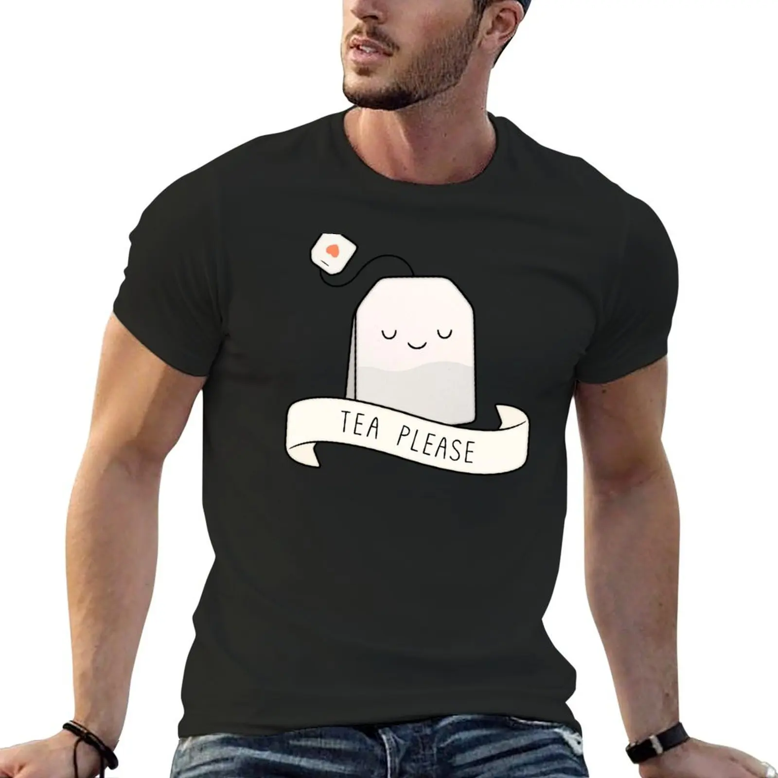 

Tea Please T-Shirt korean fashion cheap stuff blue archive men clothing
