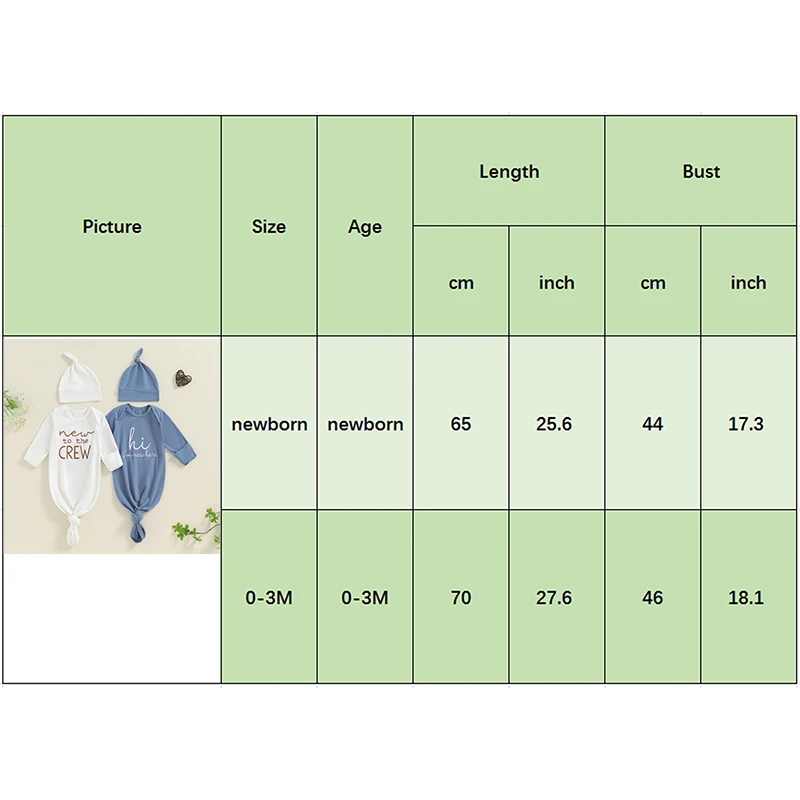 Description Picture 2 of itemNewborn Sleeper Gown Baby Boy Girl Coming Home Outfit Infant Nightgown Sleepwear Pajamas