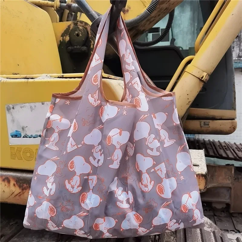 Snoopy Folding shopping bag portable environmental protection supermarket large-capacity storage bag handbag shoulder bag 2