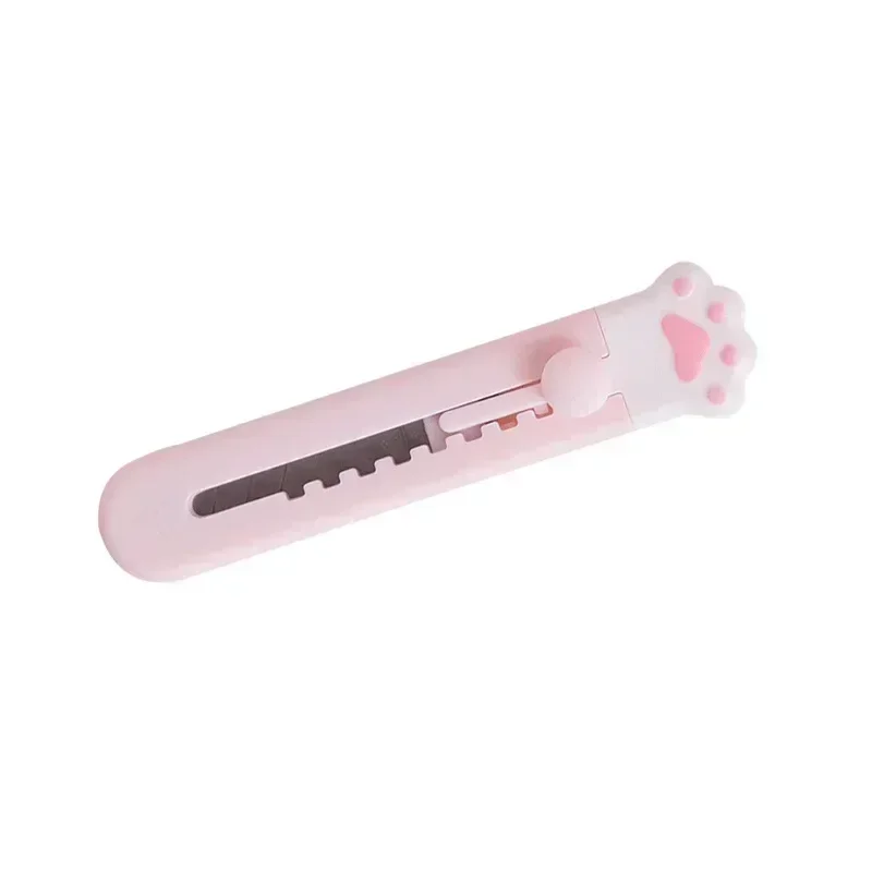 2pcs Kawaii Mini Pocket Cat Paw Art Utility Knife Express Box Knife Paper Cutter Craft Wrapping Refillable Blade Stationery utility knife,paper cutter,unboxing knife,pocket folding knife