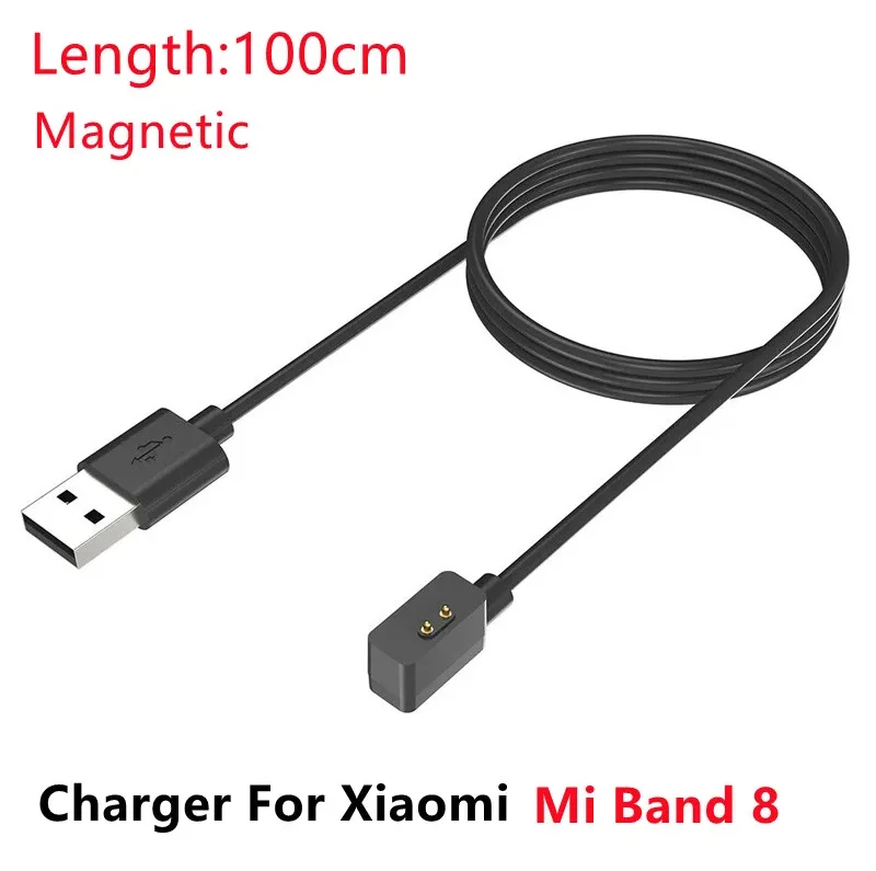 TiMOVO Cavo di Ricarica Compatibile con Redmi Watch 5/4/Xiaomi Smart Band 9/9 pro/8/8 Pro/Active, Cavo di Ricarica per Smartwatch da 1M, Cavo USB Magnetico, Accessori per Mi Band 9, Nero