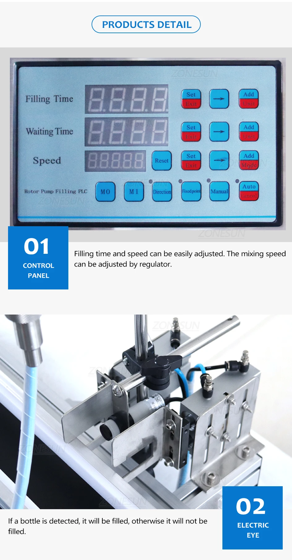 ZONESUN ZS-DTGT900U 100L Смеситель-бункер Автоматический роторный насос Машина для розлива пасты Шоколадный крем Горячий соус Наполнитель из арахисового масла 