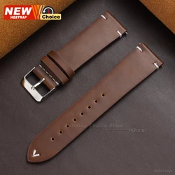 Enhanced Leather Quick Release Watchband - PU Brown & Black Adjustable Wristband - 18mm (Deep Brown)