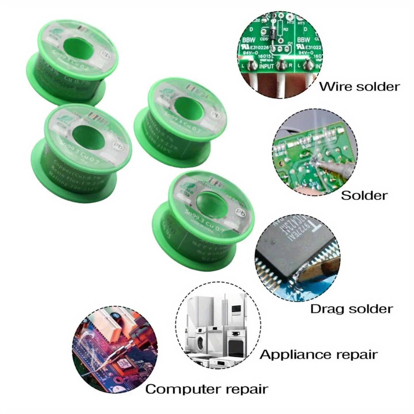 Soldering wire 1PCS 50g Lead-free 0.5-1.0mm Unleaded Rosin Core for Electrical Solder RoHs