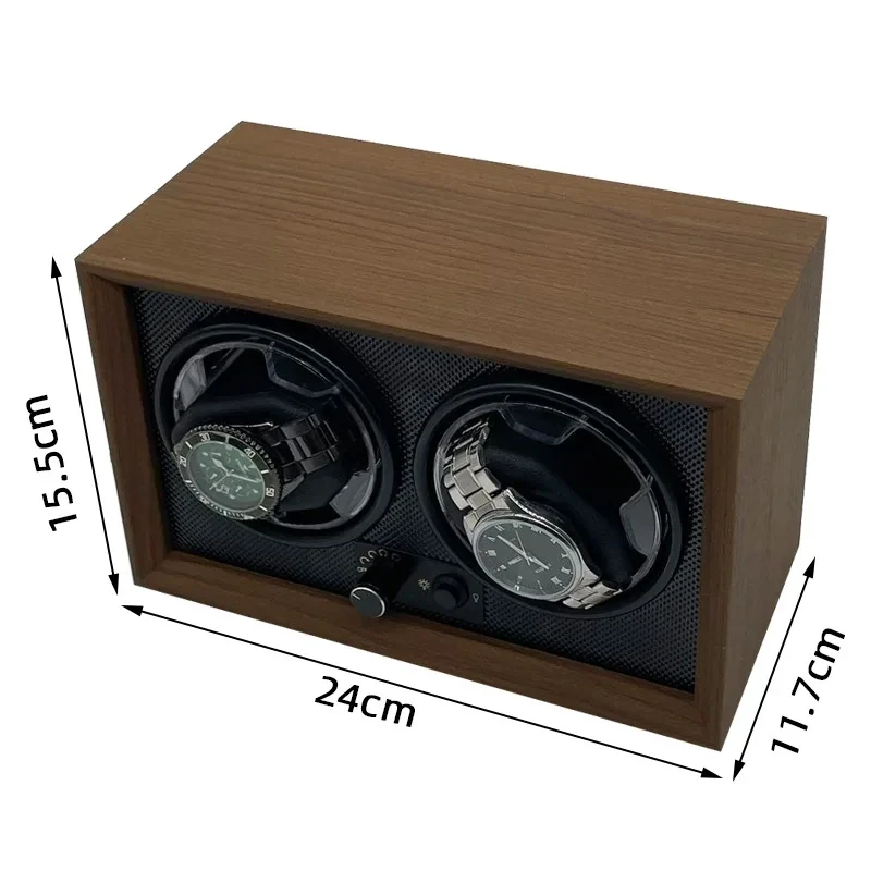 Luxury Wooden Automatic Watch Winder Box for 2 Watches with Silent Motor, Multiple Rota... - SKU LAWW1517 - UGI Packaging
