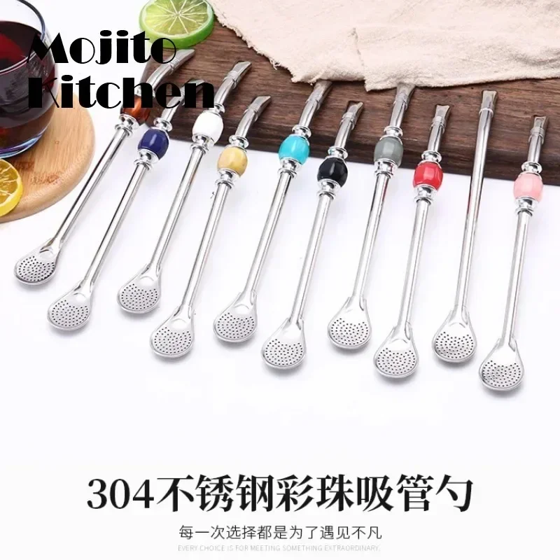 Stainless Steel Straws Yerba Mate Tea Bombilla Gourd Reusable Drinking Straws Filtered Spoon Straw Mate Drink Bar Accessories