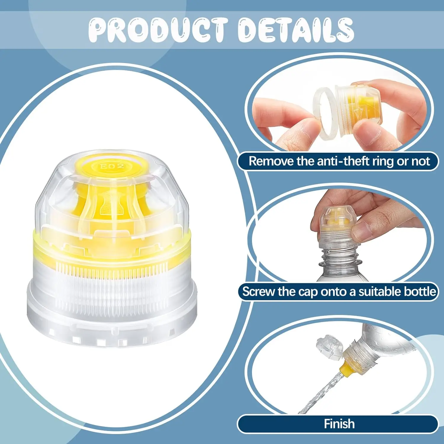 28mm Push Pull Replacement Caps Reusable Soda Twisted Water Bottle Lid for 28 mm Sport Bottle Cap 10Pcs