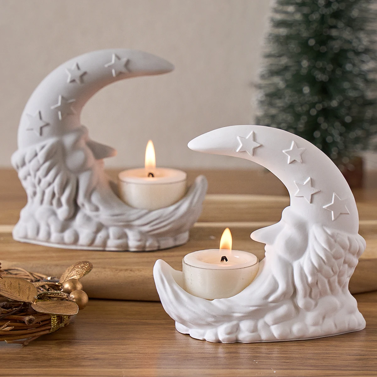 Santa Moon Candle Holder 5