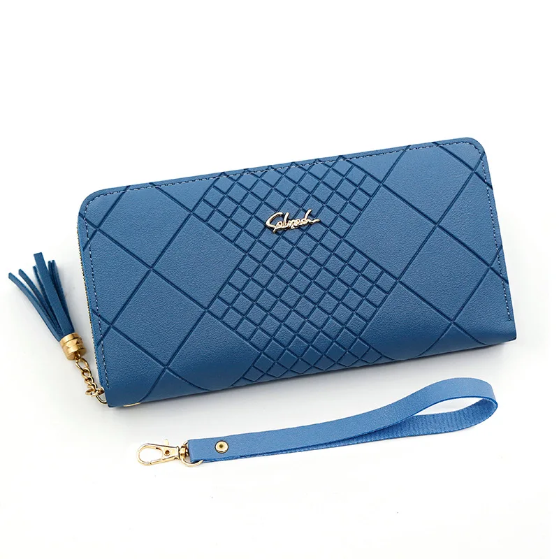 Zipper Money Coin Purse Women Card Holder Long PU Leather Clutch Wallet Large Capacity Lady Wristlet Phone HandBags Money Pocket 5
