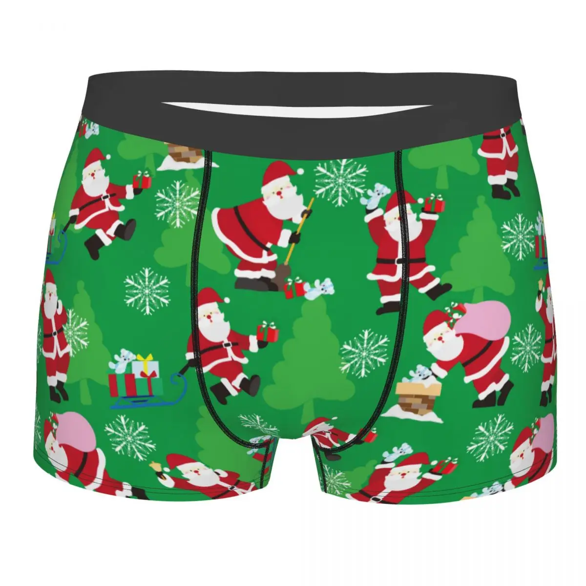 

Man Merry Christmas Underwear Santa Claus Humor Boxer Briefs Shorts Panties Homme Soft Underpants