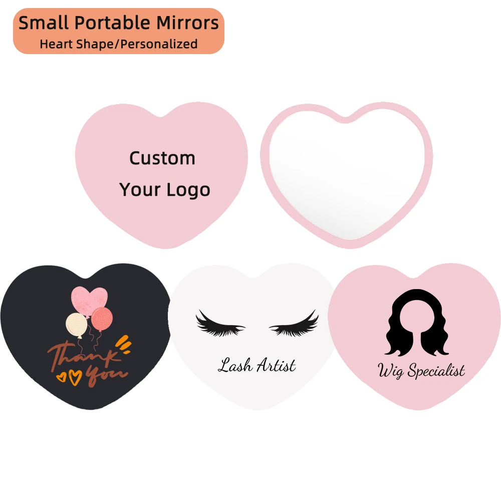 Wedding Personalized Small Portable Heart Shape Mirrors Bridesmaid Proposal Guest Favor Customers Thank You Gifts 1 Pc