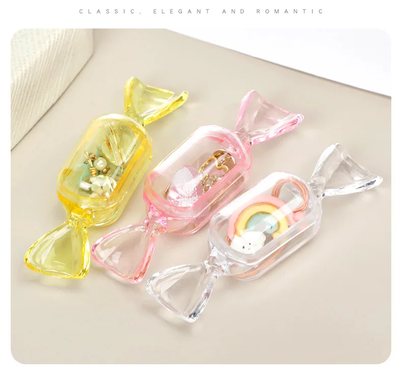 10 Teile/los Mini Süßigkeiten Schmuck Box Transparent Süße Süßigkeiten Geformt Tragbare Boxen Schmuck Container Lagerung Wasserdicht Organizer – Detail 18