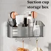 Suction Cup Bathroom Storage Basket Wall Mounted Cosmetic Storage Box Free Punch Shower Shampoo Holder Rack Bath Accessories 1