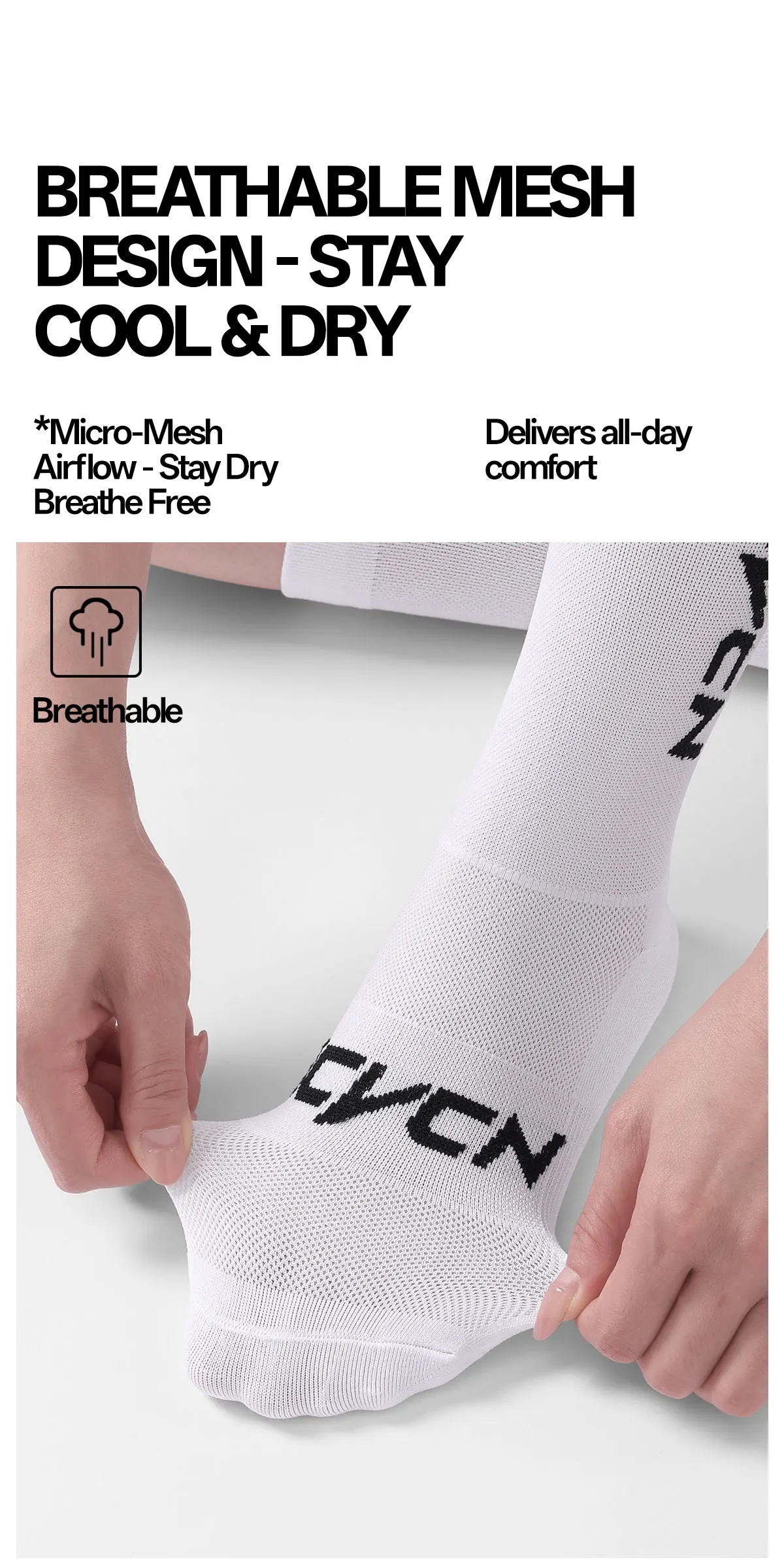 SCVCN Neue Radfahren Socken Top Qualität Professionelle Marke Sport Socken Atmungsaktive Fahrrad Socke Outdoor Racing Große Größe Männer Frauen – Detail 2