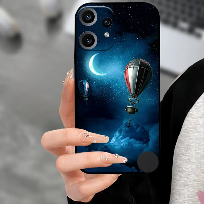 Premium Soft TPU Silicone Back Cover with Camera Protector - Black Bumper Case