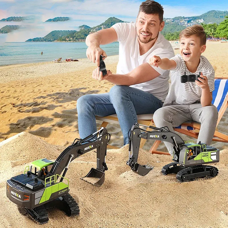HUINA 1:16/1:18 11 Channels Engineering Car 2.4G Remote Control Bulldozer Truck Dumper Excavator Duty Bulldozer Metal Shovel Toy 5