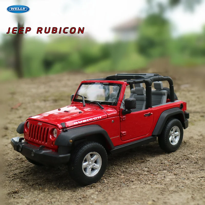 Welly 1:24 Jeep Wrangler Red Car Model Car Alloy Car Model Simulazione Car Decoration Collection Gift Toy Die Casting Model Boy
