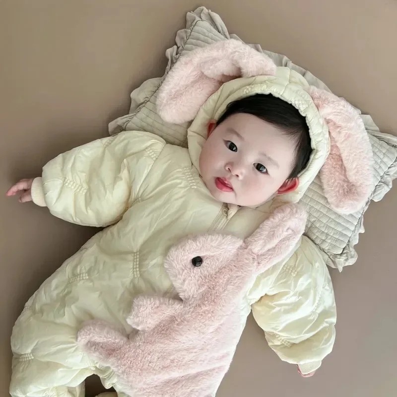 

Baby Bodysuits & One-pieces Winter Jumpsuits New Year Costume for Baby Hoodies Thickened Bunny Trendy Style Korea Style