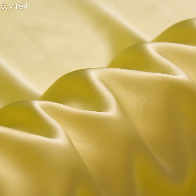 100% silk satin fabric multicolor yellow solid dye luxury chinese Canary orange heavy real silk DIY vegan double sided