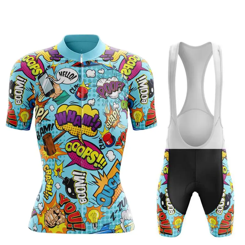 Woman‘s Cycling Jersey Set 2023 Funny Cartoon Summer Anti-UV Bicycle Clothing Short Sleeve Bike Clothes Maillot Ropa Ciclismo 2