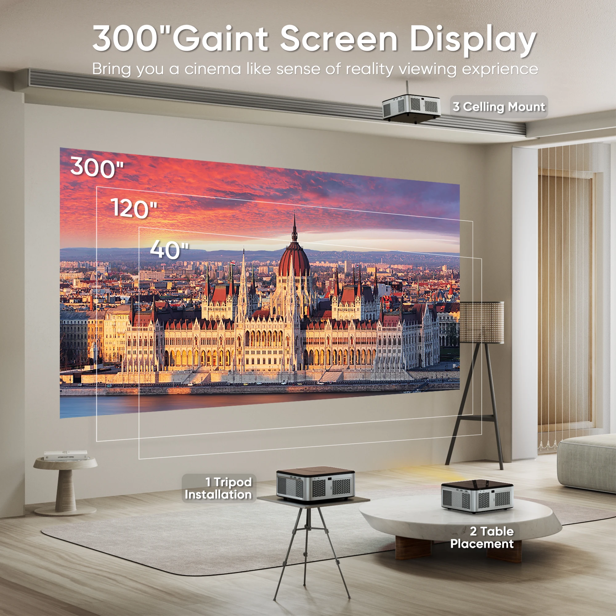 HORLAT 21000 Lumens LED Projector 5