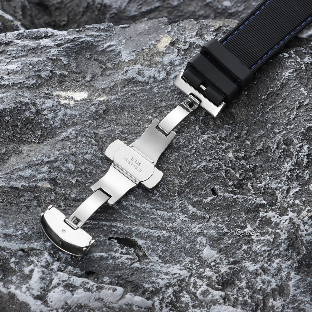 Deluxe Waterproof Silicone Watch Band with Butterfly Buckle