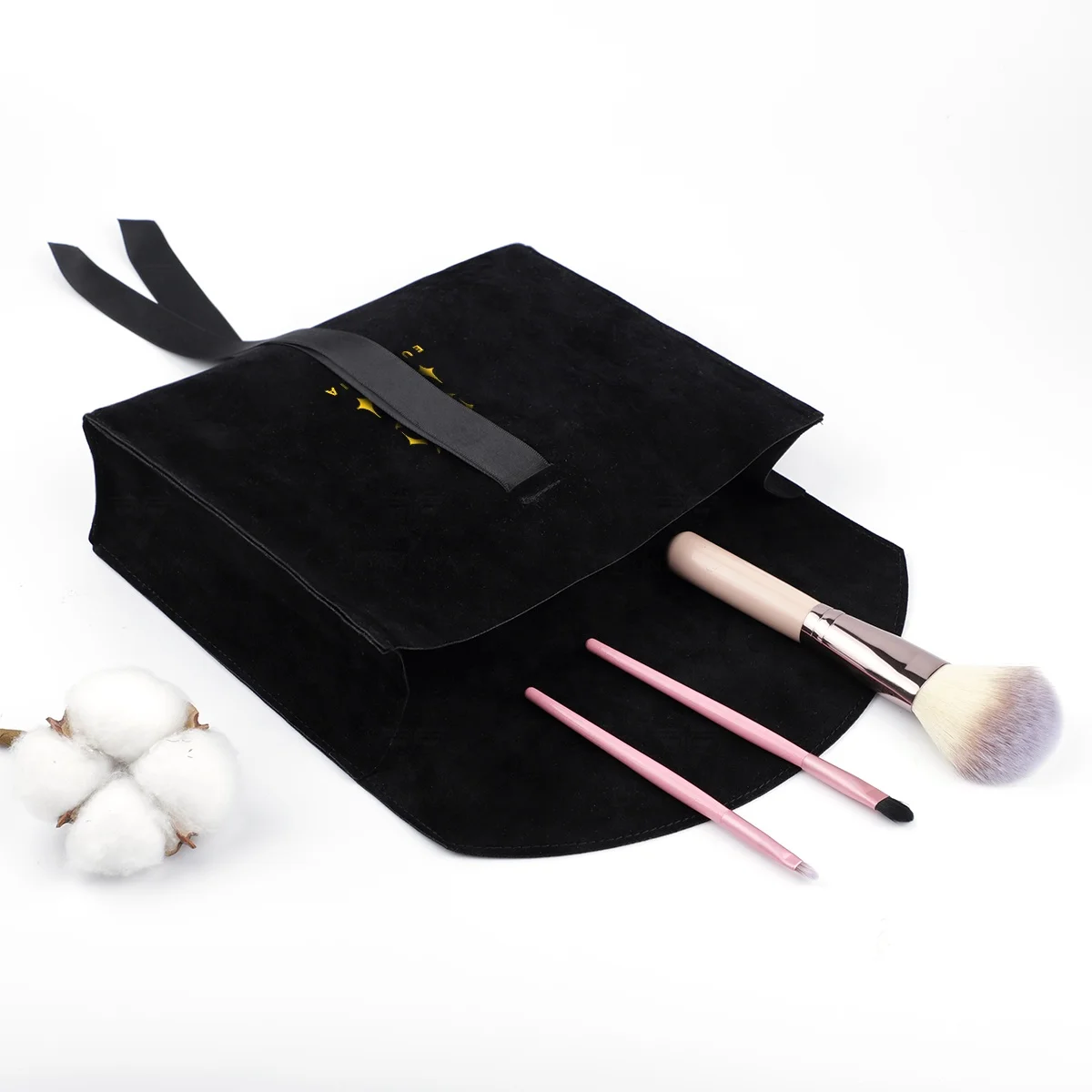 skin care products packaging envelope pouch custom black velvet gift bag with logo
