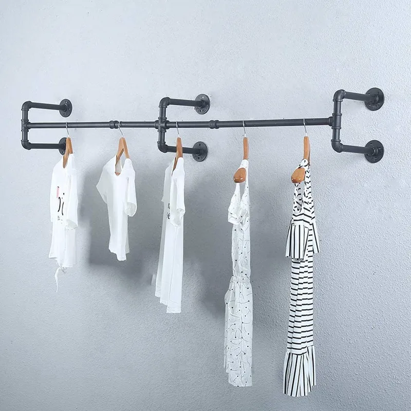 

Wholesale Clothes Rack Stand Coat Hanger Iron Art on The Wall Clothing Store Display Shelf Hanging