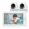 Babystar 7" HD Split Screen Video Baby Monitor No WiFi, Baby Camera Monitor, Hack Proof, Remote Zoom/Pan/Tilt, 4000mAh Battery 1