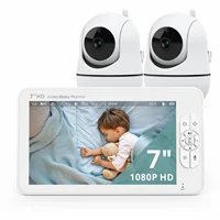 Babystar 7" HD Split Screen Video Baby Monitor No WiFi, Baby Camera Monitor, Hack Proof, Remote Zoom/Pan/Tilt, 4000mAh Battery 1
