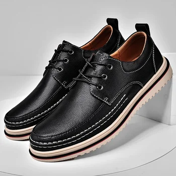 Golden Sapling Casual Business Shoes for Men Flats Leather Footwear Men's Leisure Derby Shoe Businessmen Dress Formal Loafer