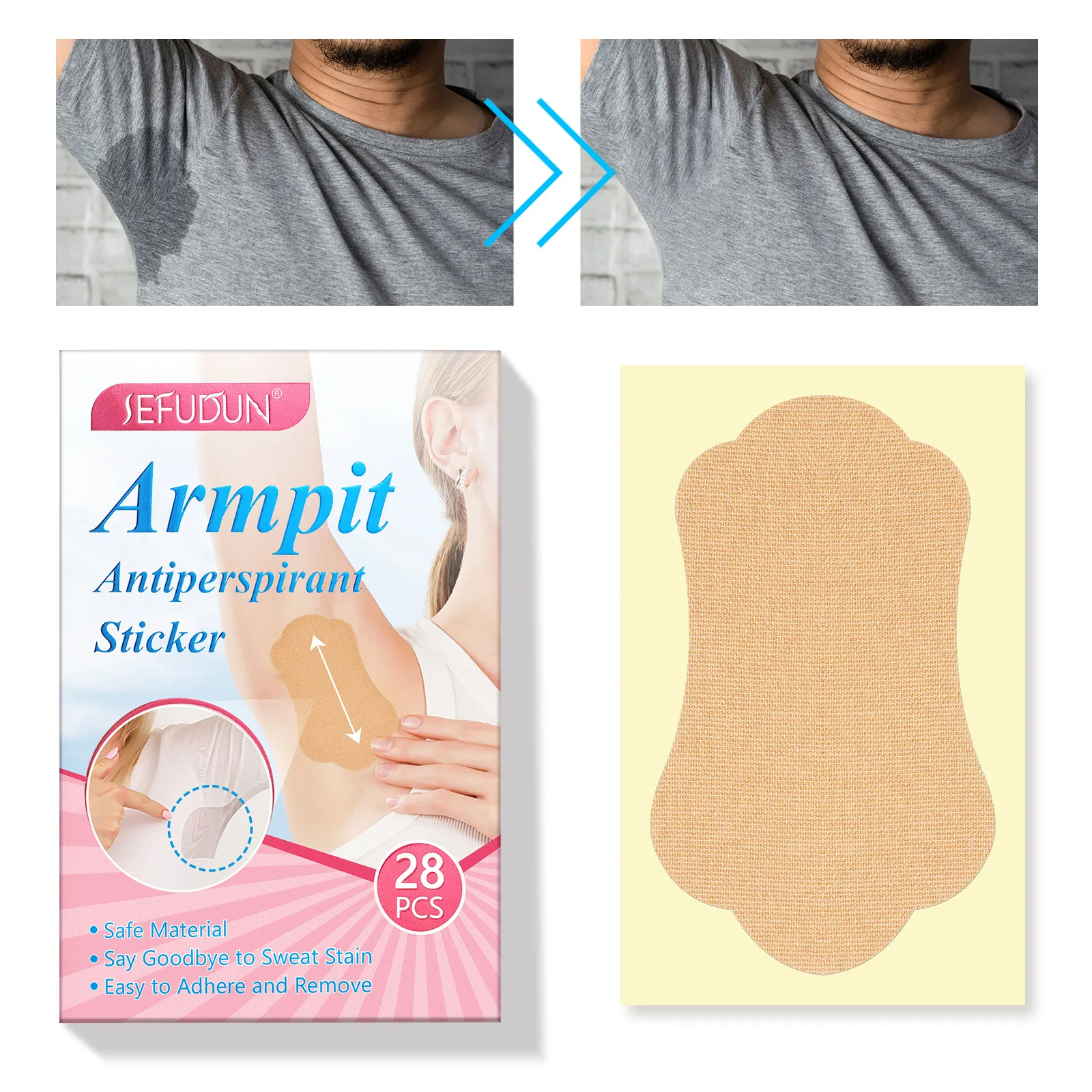 28Pcs/Set Armpit Sweat-Absorbing Pads Disposable Comfortable Non Visible Non Sweat Adhesive Armpit Protection Patch Deodorants underarm sweat pads
