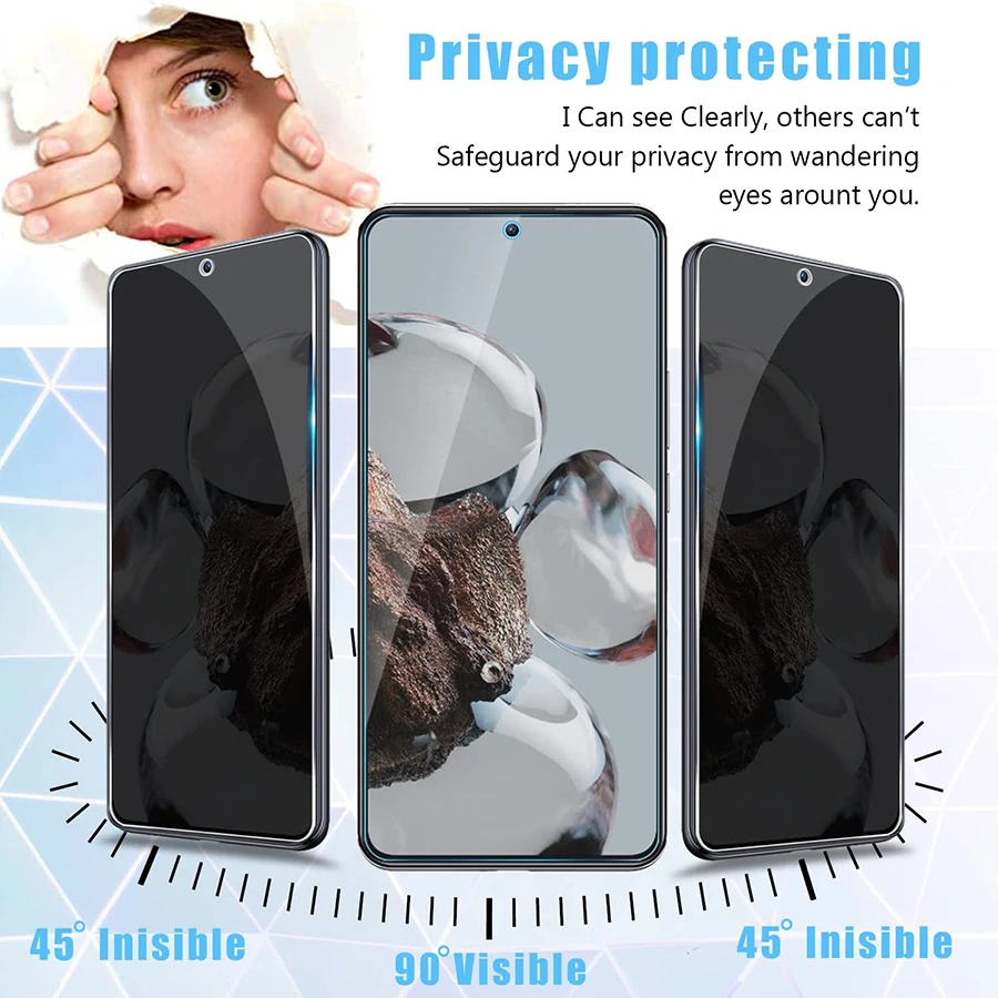 5-Pack Anti-Spy Privacy Tempered Glass Screen Protectors