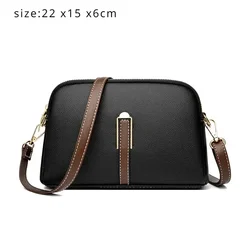 Luxury Women's Genuine Leather Handbag - Elegant Clutch & Crossbody Shoulder Bag - 19 x 6 x 13cm (Black - PU leather)