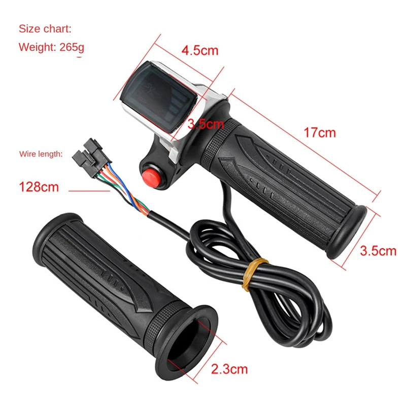 

Universal Electric Bike Throttle With LCD Display Handle Throttle For 36V Twist Throttle Scooter E-Bike Parts