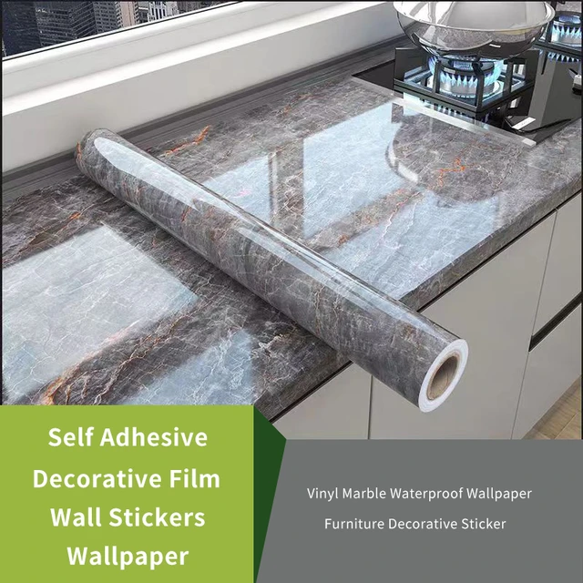 Marble Wallpaper Adhesive Sticker for Furniture Decorative Vinyls for Walls  Waterproof Kitchen Bathroom Livingroom Wall Sticker - AliExpress